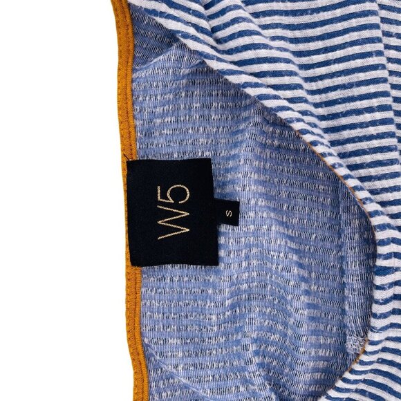 Blue & White Striped Button-Up Top W5 Womens S - Picture 2 of 6